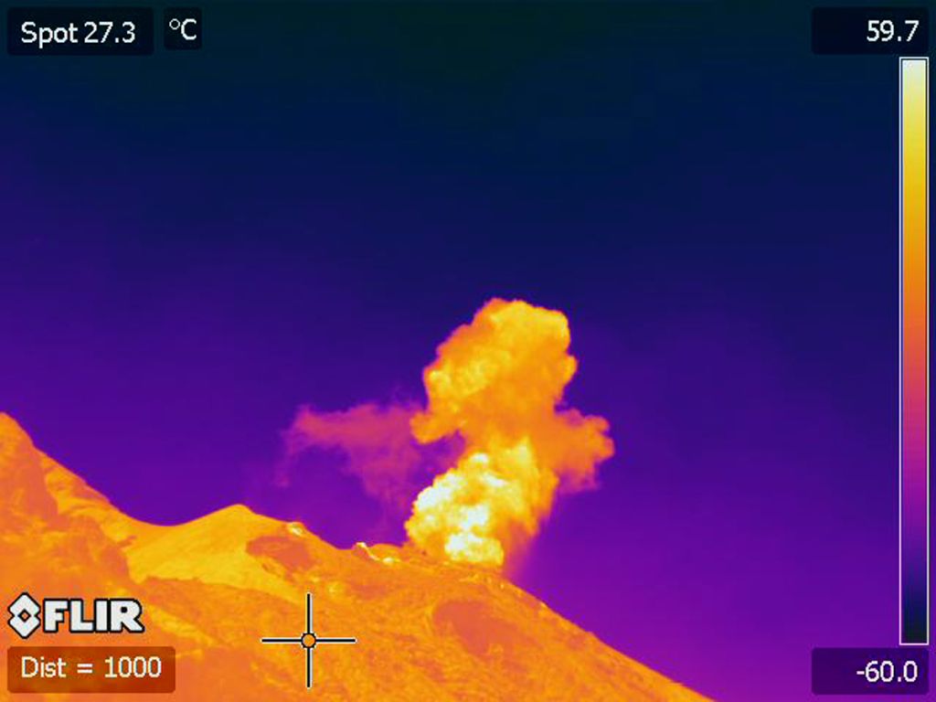 volcan dégageant de la fumée